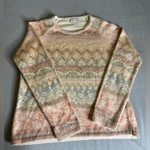 Anthropologie Postmark Pastel Spring Garden Cottage Core Sweater Size M